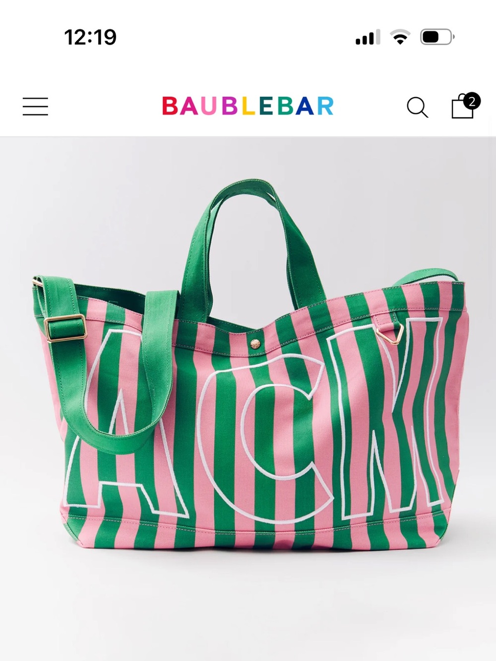 Baublebar Striped Custom Alpha Tote
